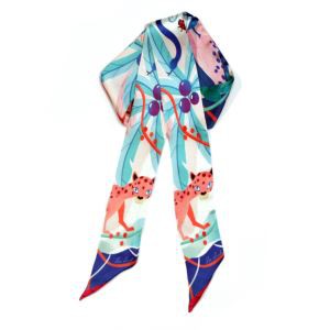 Skinny zijden sjaal met dierenprint